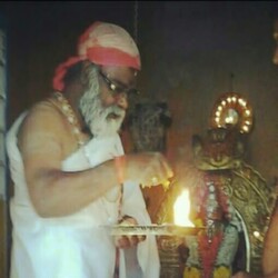 Guruji doing Pooja at Ayyappa temple