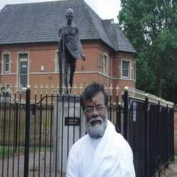 Guruji at London Gandhi Statue